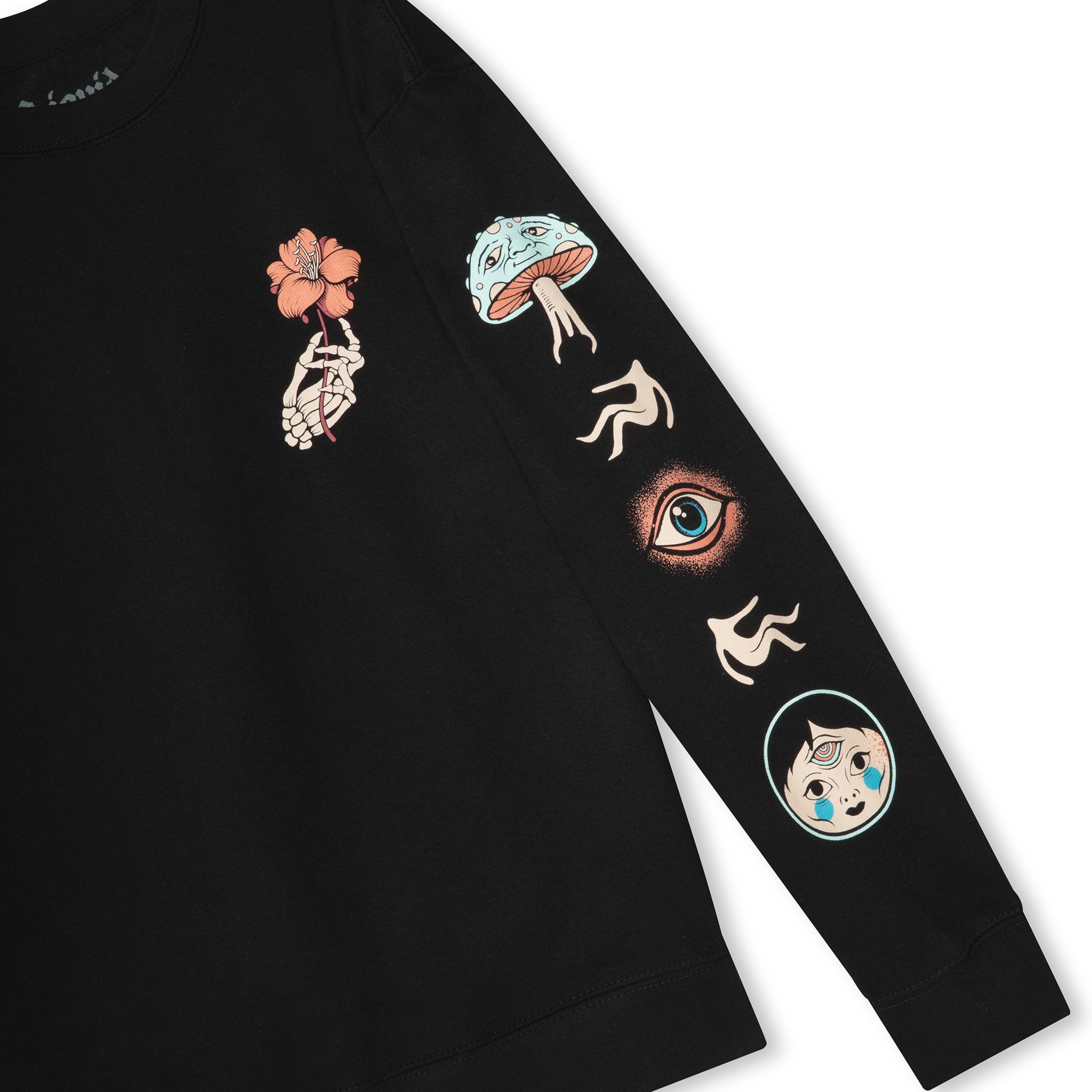 Dose Your Thirst Sweatshirt — sleeve art closeup