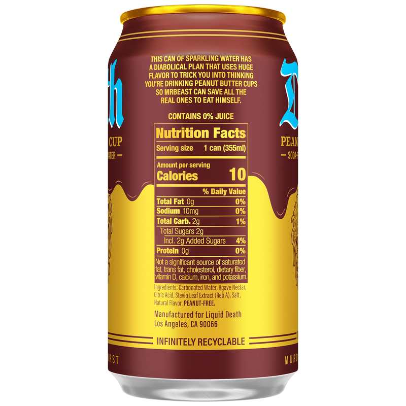 Feastables Peanut Butter Cup — back of can 12oz