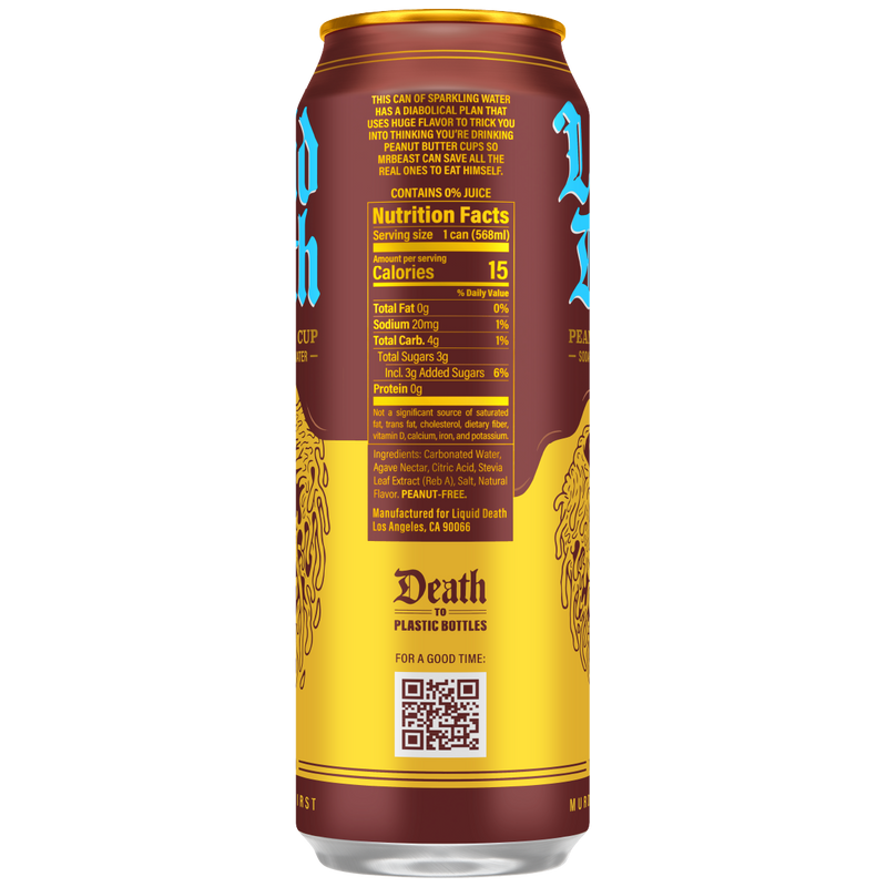 Feastables Peanut Butter Cup — back of can 19.2oz