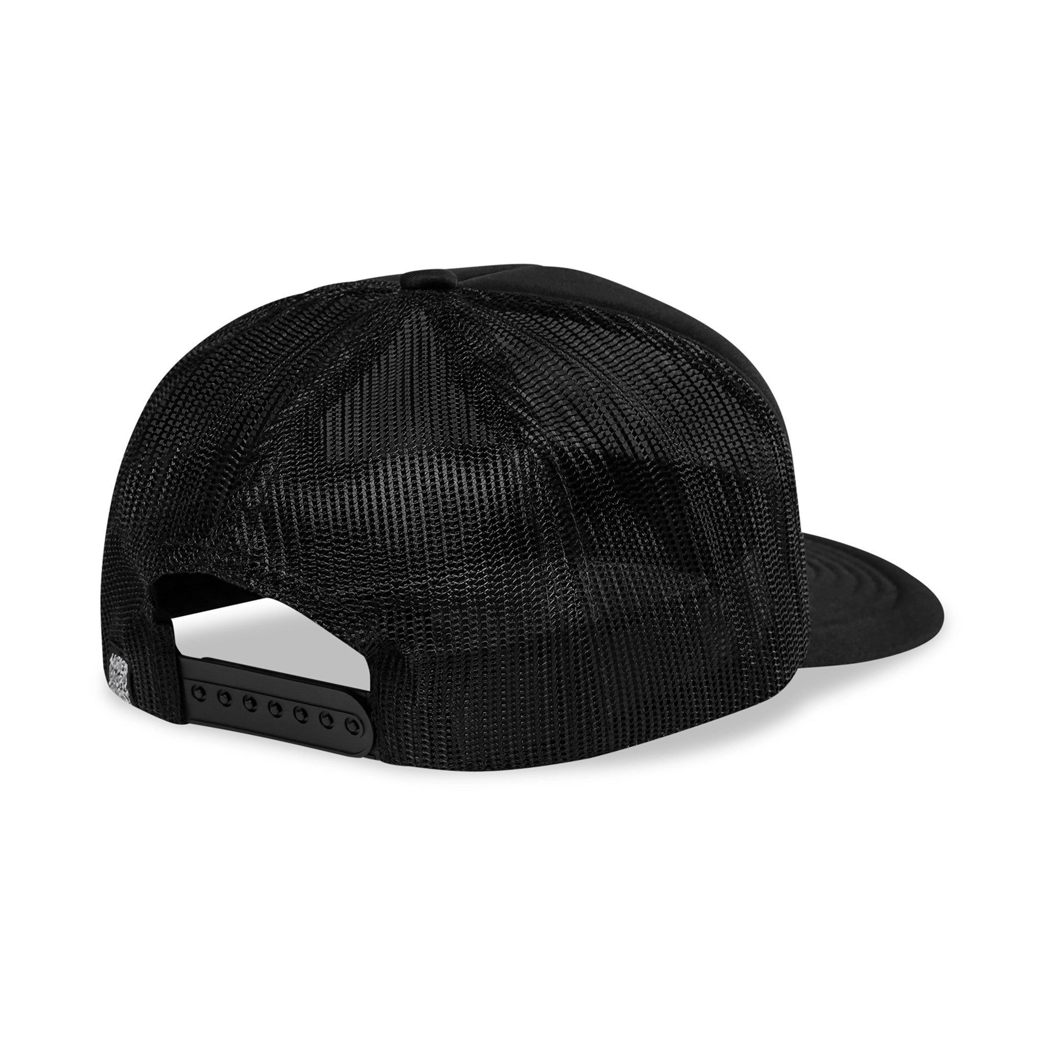 Black mesh cap on a white background